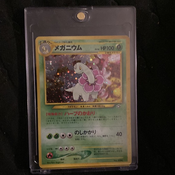 Meganium Pokemon Card 1999 Holo Japanese No. 154 Neo - Picture 2 of 3